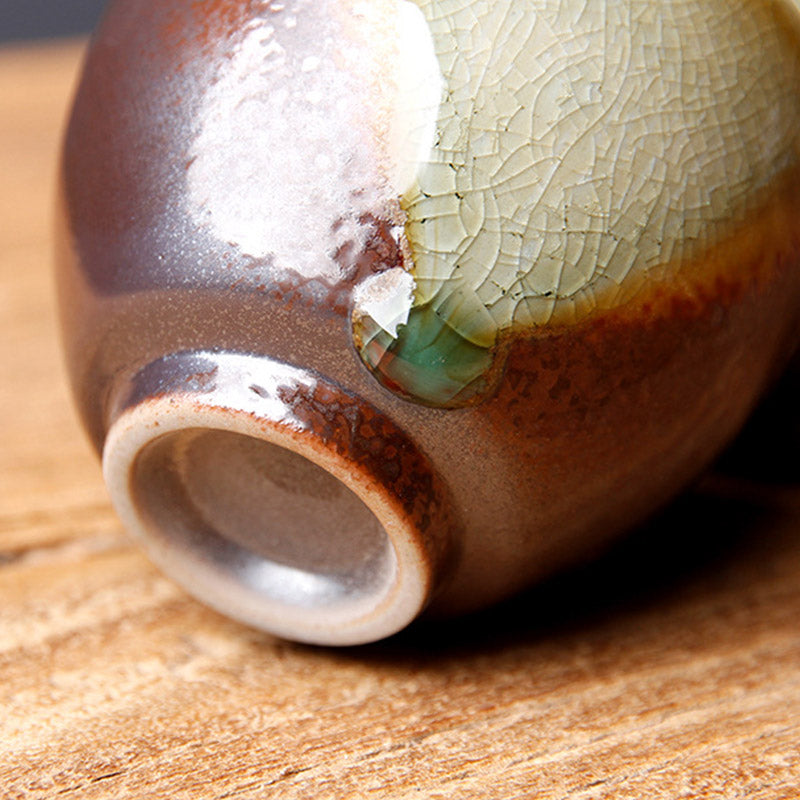 Tasse à thé vintage en céramique marron beige avec changement de four pour la méditation