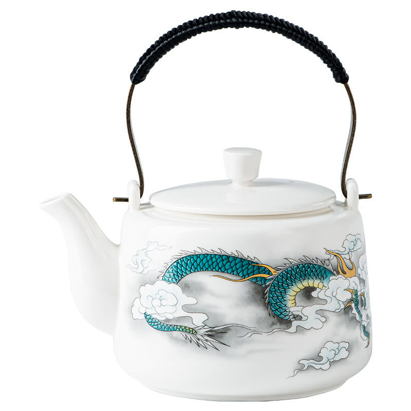 Théière Kung Fu vintage en céramique Dragon Mountain Fisherman 600 ml