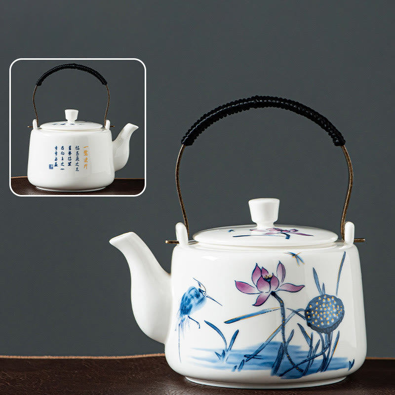 Théière Kung Fu vintage en céramique Dragon Mountain Fisherman 600 ml
