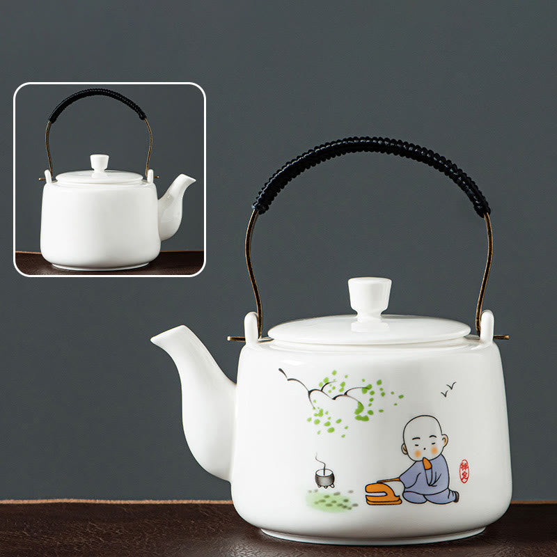 Théière Kung Fu vintage en céramique Dragon Mountain Fisherman 600 ml