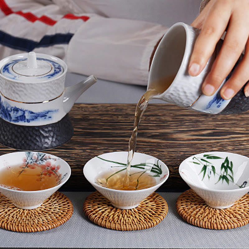 Tasse à thé Kung Fu vintage en céramique | Décor zen 60 ml