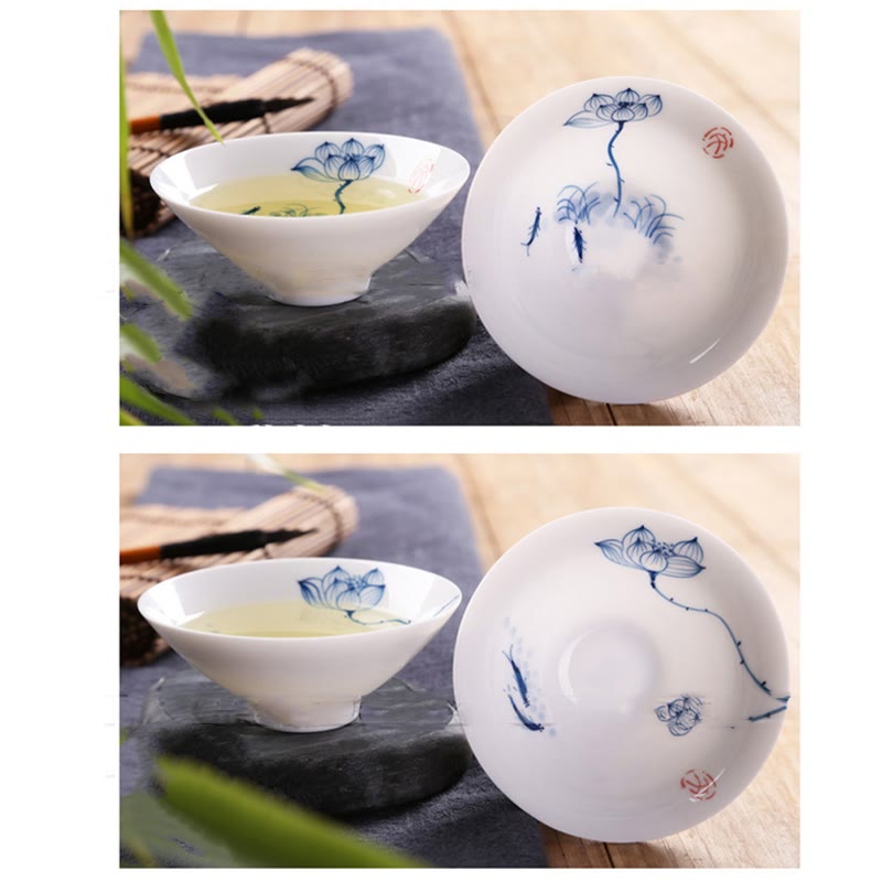 Tasse à thé Kung Fu vintage en céramique | Décor zen 60 ml