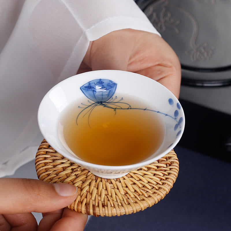 Tasse à thé Kung Fu vintage en céramique | Décor zen 60 ml