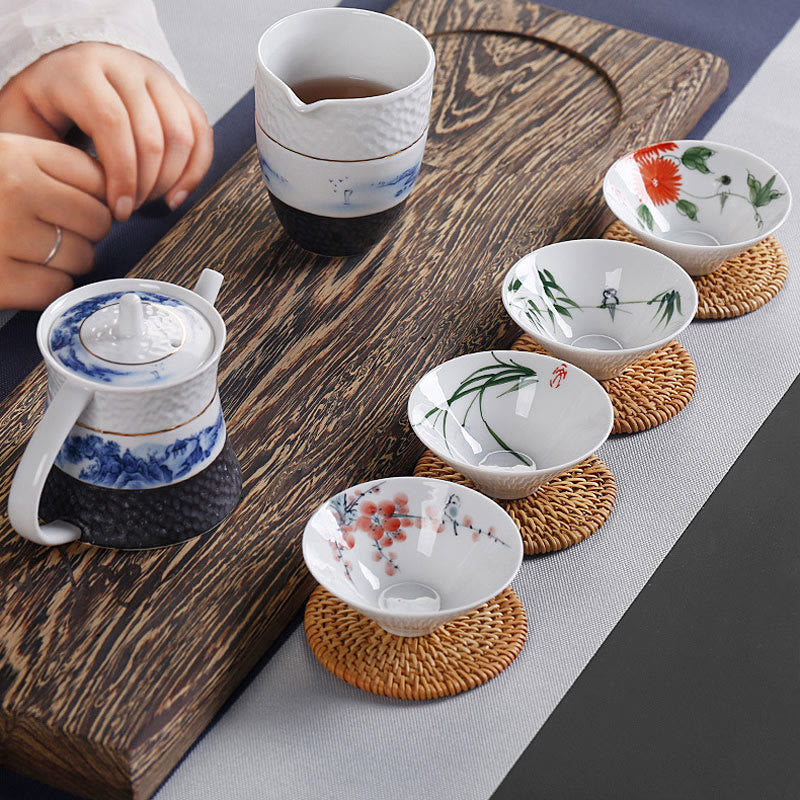 Tasse à thé Kung Fu vintage en céramique | Décor zen 60 ml