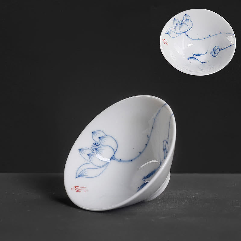 Tasse à thé Kung Fu vintage en céramique | Décor zen 60 ml