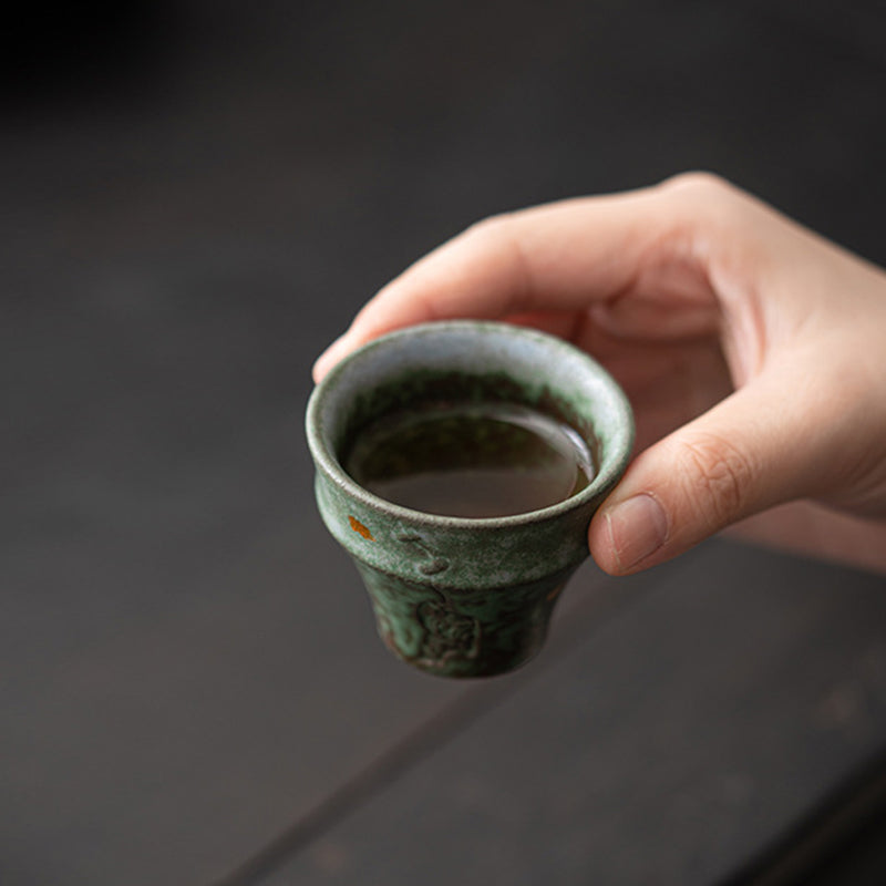 Tasse à thé vintage en céramique 50 ml pour rituels de l'espace sacré
