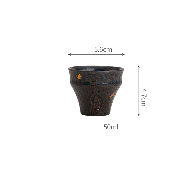 Tasse à thé vintage en céramique 50 ml pour rituels de l'espace sacré
