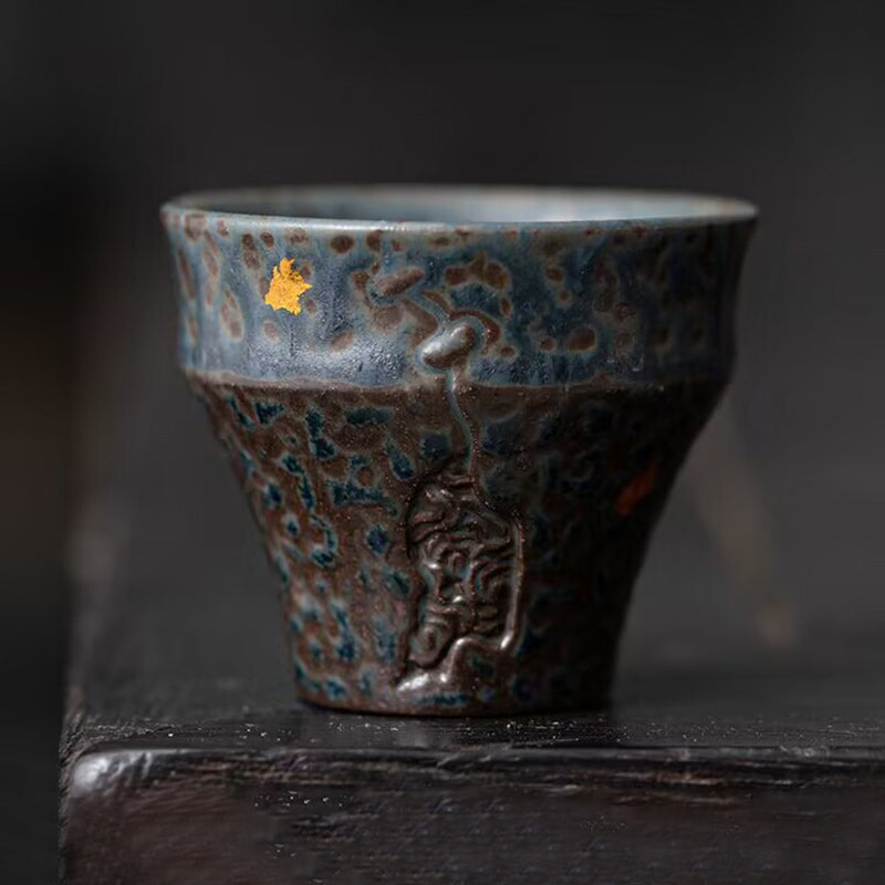 Tasse à thé vintage en céramique 50 ml pour rituels de l'espace sacré