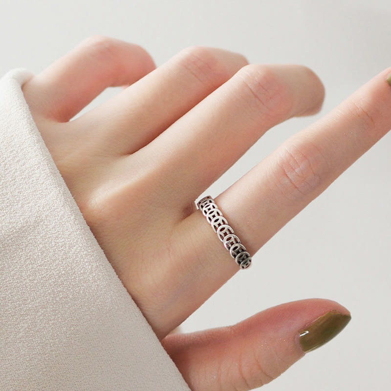 Bague porte-bonheur vintage en cuivre | Bijou spirituel ajustable