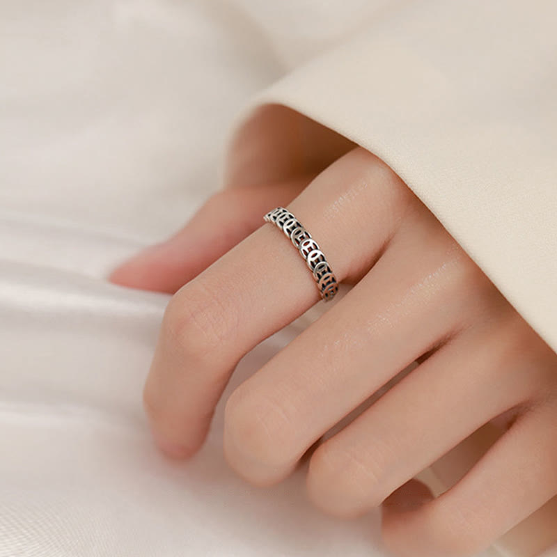 Bague porte-bonheur vintage en cuivre | Bijou spirituel ajustable