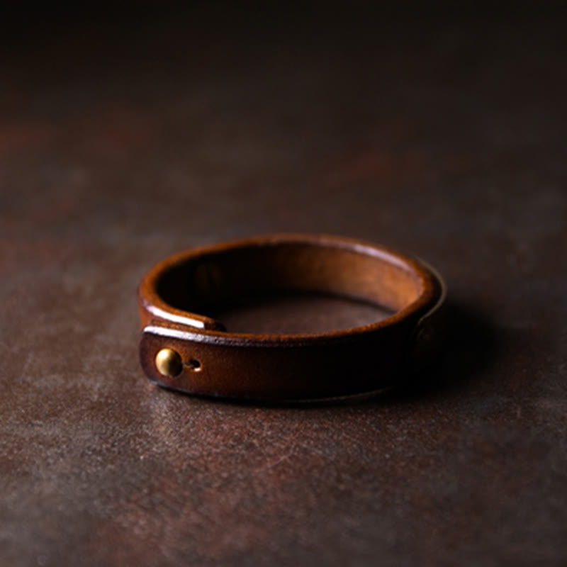 Bracelet de richesse vintage en cuir et cuivre pour la prospérité spirituelle