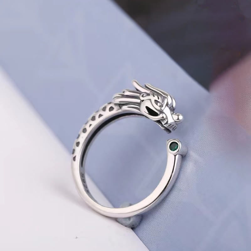 Bague Dragon Vintage Réglable pour le Succès et la Force