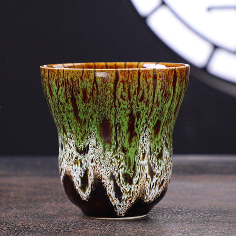 Tasse à café vintage en céramique avec changement de four, 150 ml, décor zen