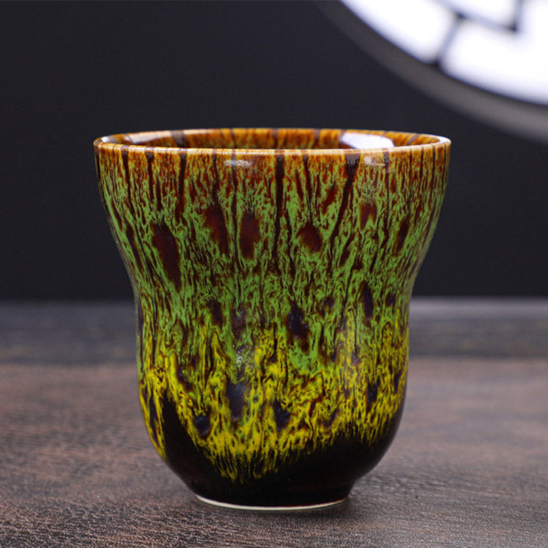Tasse à café vintage en céramique avec changement de four, 150 ml, décor zen