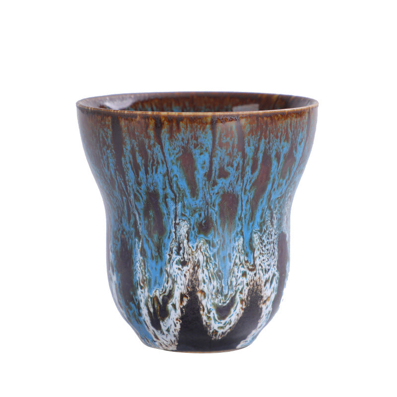 Tasse à café vintage en céramique avec changement de four, 150 ml, décor zen