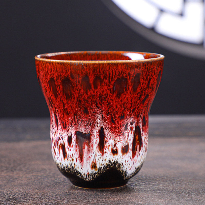 Tasse à café vintage en céramique avec changement de four, 150 ml, décor zen