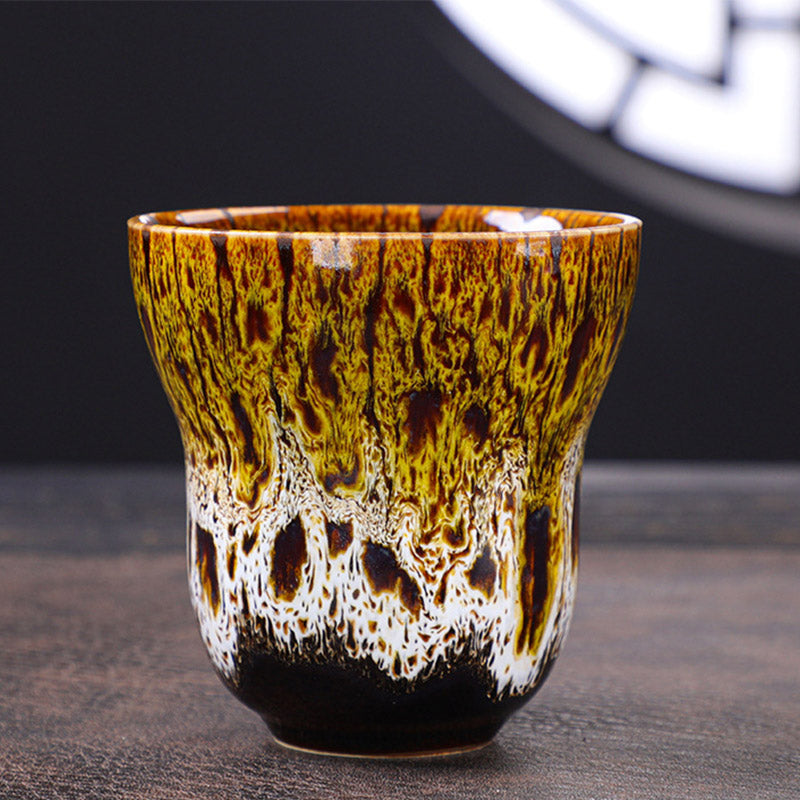 Tasse à café vintage en céramique avec changement de four, 150 ml, décor zen