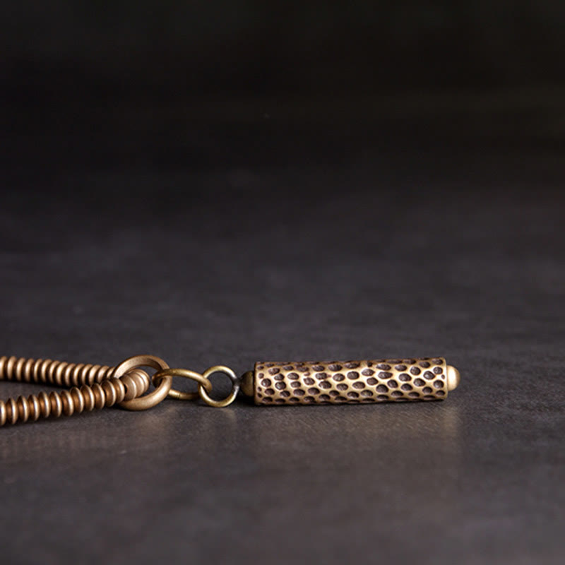 Bracelet spirituel vintage en cuivre et pierre de lave pour l'équilibre