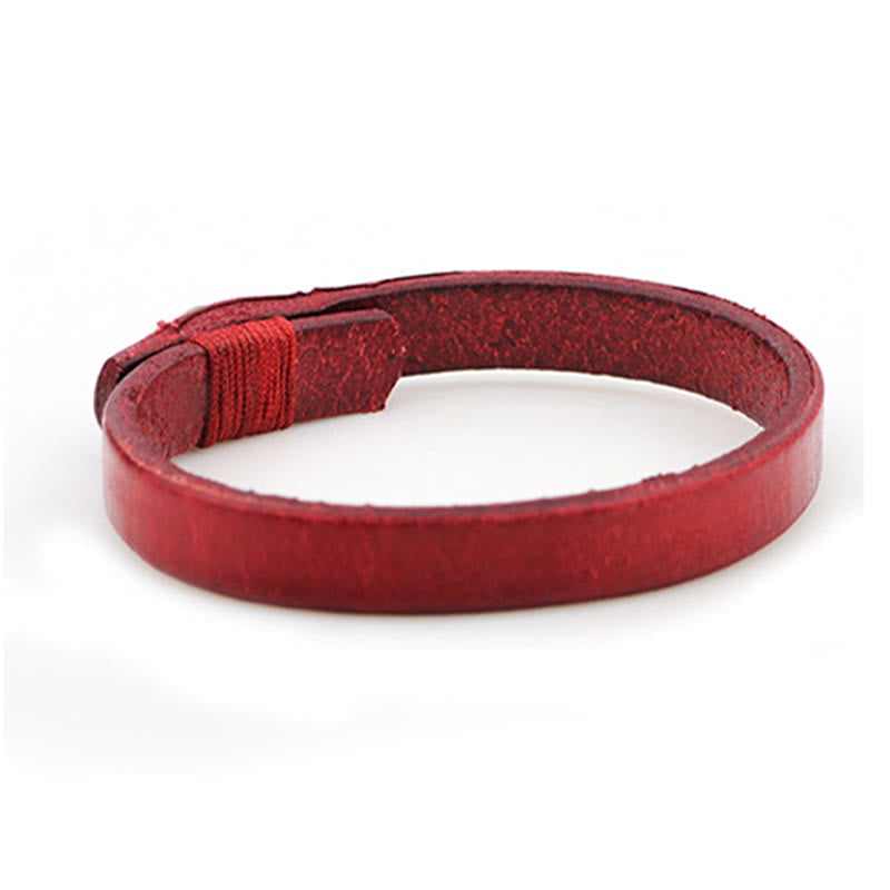 Bracelet de confiance en cuir vintage avec boucle à bouton