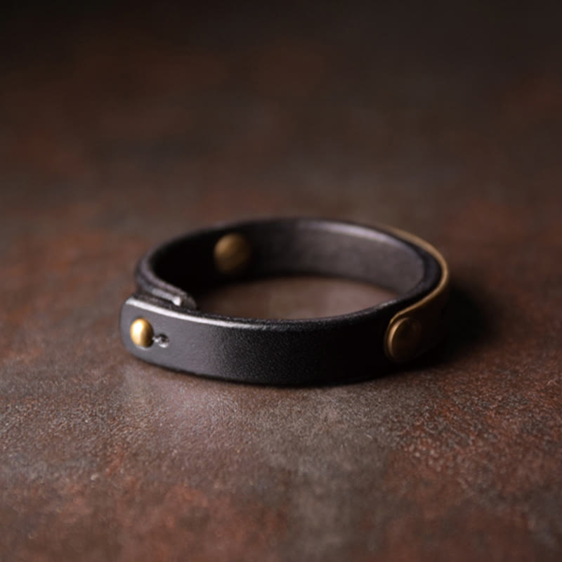 Bracelet d'équilibre vintage en cuir et cuivre pour l'harmonie intérieure