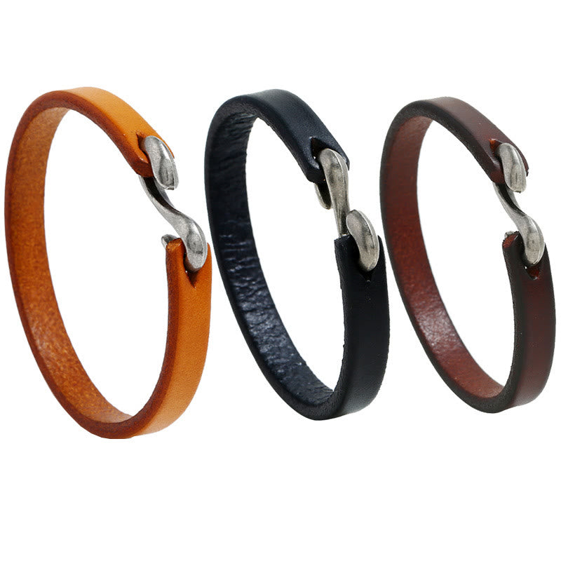 Bracelet vintage en cuir avec boucle renforcée pour la protection spirituelle