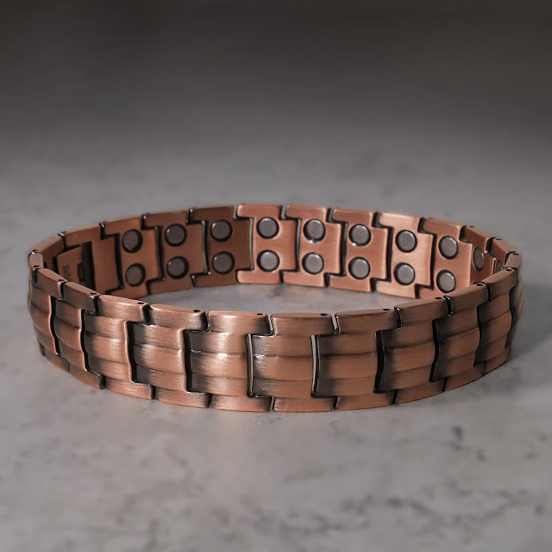 Bracelet manchette magnétique vintage en cuivre pour la guérison spirituelle