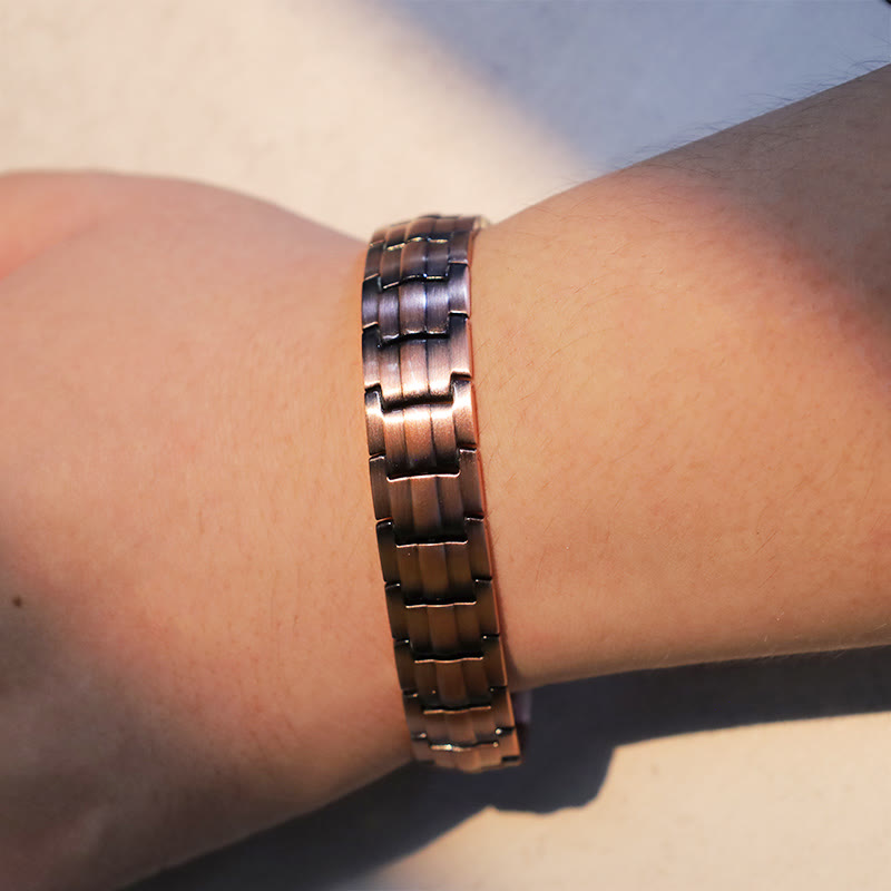 Bracelet manchette magnétique vintage en cuivre pour la guérison spirituelle