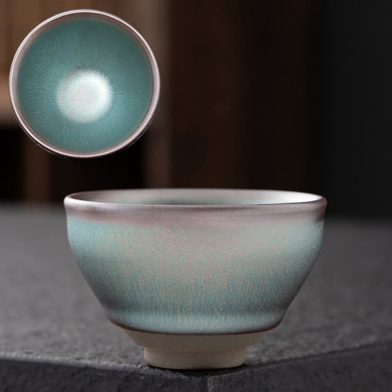 Tasse à thé chinoise vintage rose Jian Zhan en céramique à changement de four, 110 ml