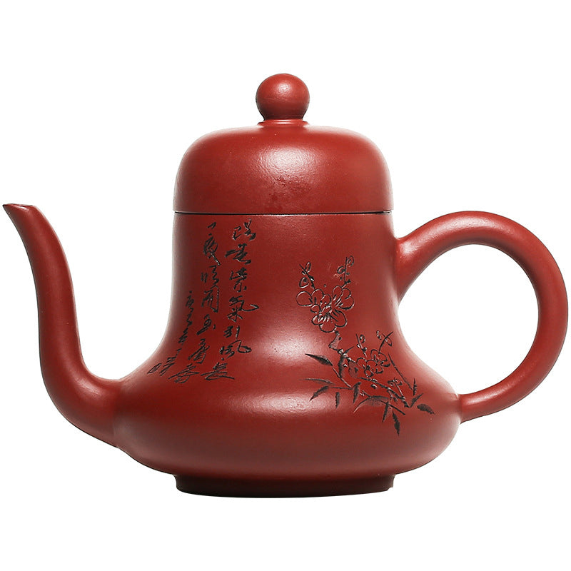 Théière Kung Fu vintage en argile violette 130 ml, décor zen