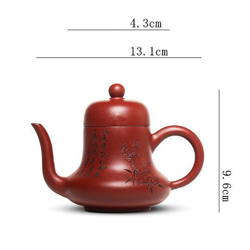 Théière Kung Fu vintage en argile violette 130 ml, décor zen