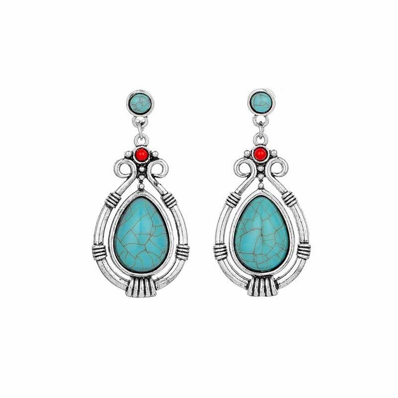 Boucles d'oreilles goutte d'eau turquoise vintage pour la force et l'équilibre