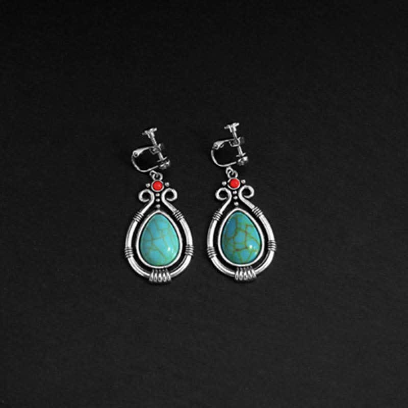 Boucles d'oreilles goutte d'eau turquoise vintage pour la force et l'équilibre