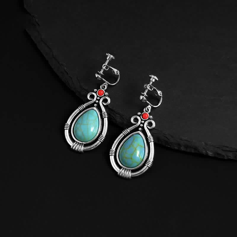 Boucles d'oreilles goutte d'eau turquoise vintage pour la force et l'équilibre