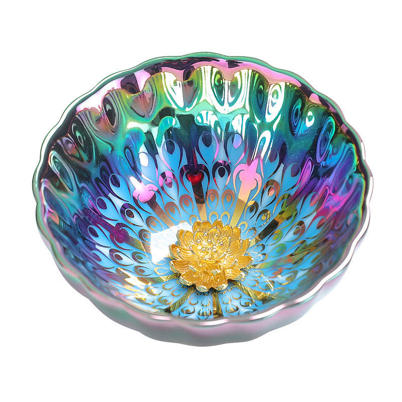 Tasse à thé en céramique Vivid Peacock Jian Zhan 110 ml