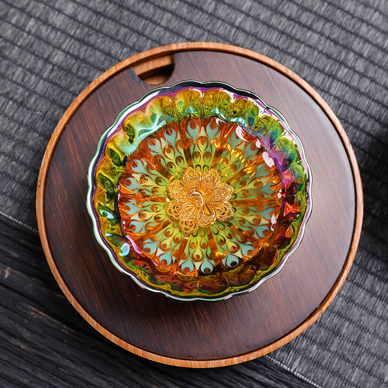 Tasse à thé en céramique Vivid Peacock Jian Zhan 110 ml