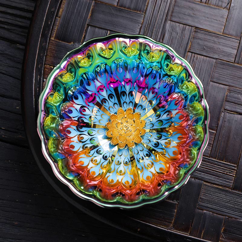 Tasse à thé en céramique Vivid Peacock Jian Zhan 110 ml