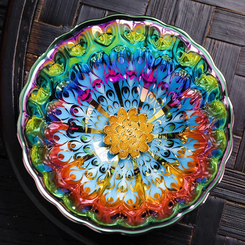 Tasse à thé en céramique Vivid Peacock Jian Zhan 110 ml