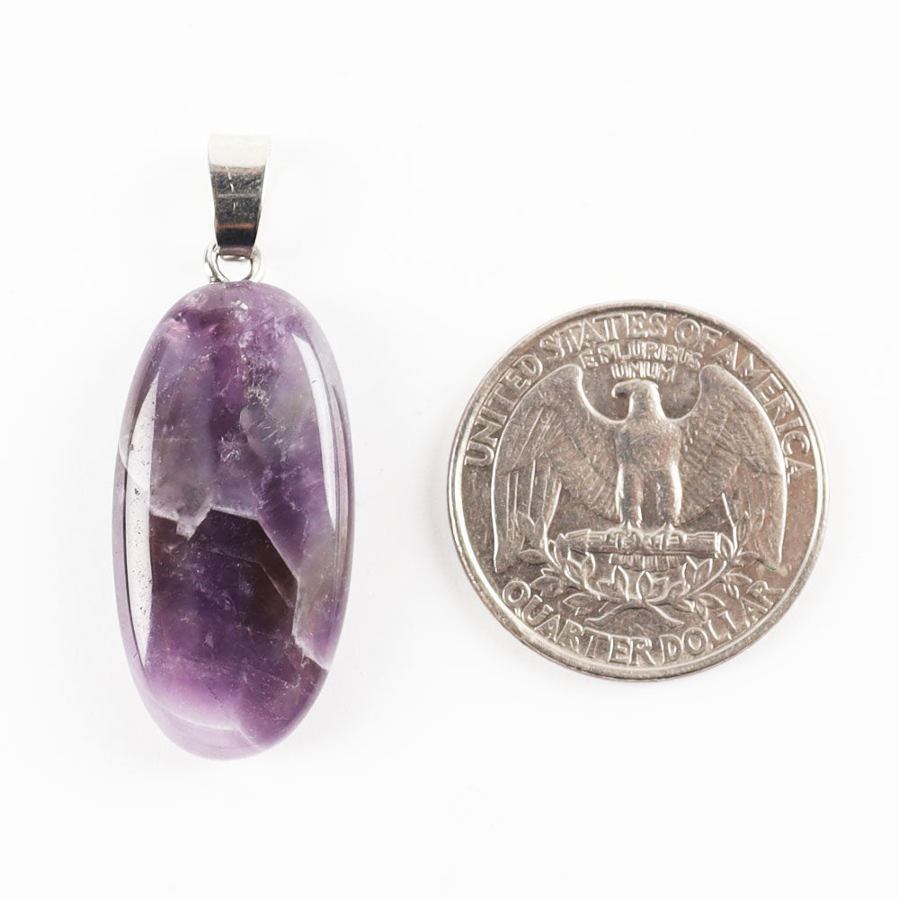 Pendentif en cristal d'améthyste en forme de goutte d'eau pour apaiser et clarifier