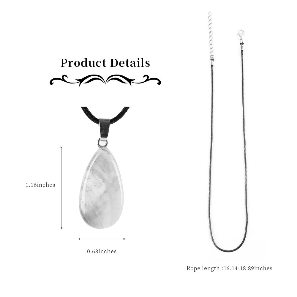 Pendentif en cristal d'améthyste en forme de goutte d'eau pour apaiser et clarifier