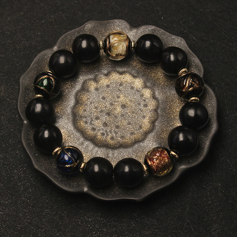 Bracelet de richesse spirituelle en verre Liuli de 14 mm, parfum de savon occidental