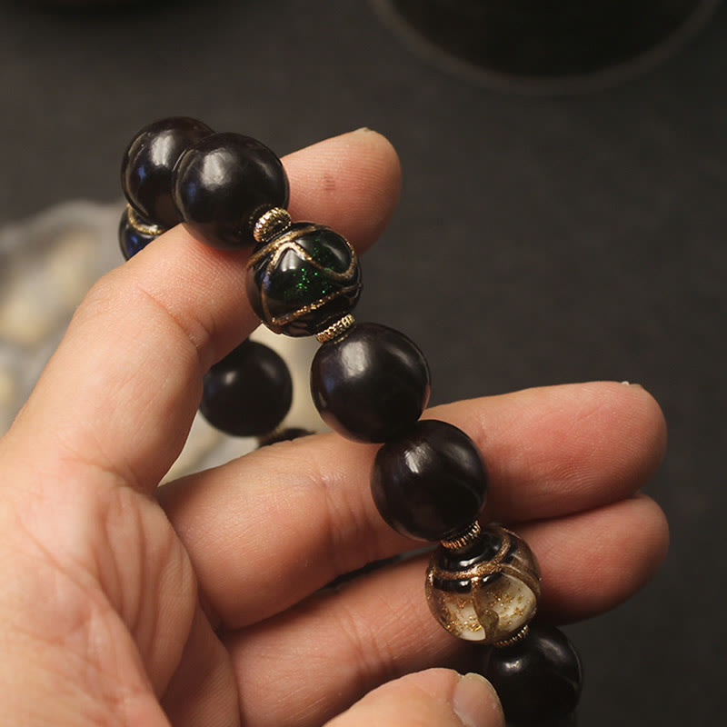 Bracelet de richesse spirituelle en verre Liuli de 14 mm, parfum de savon occidental