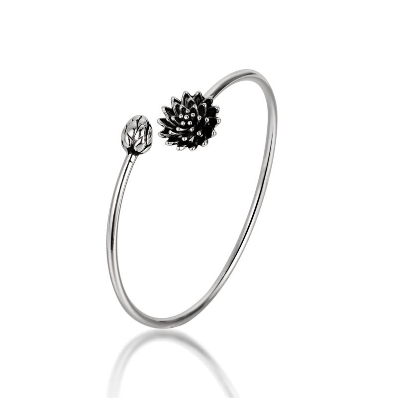 Bracelet Lotus en cuivre blanc | Bracelet d'illumination