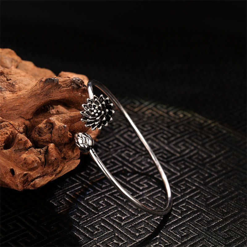 Bracelet Lotus en cuivre blanc | Bracelet d'illumination