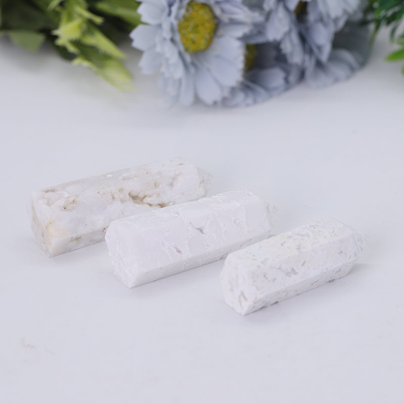White Druzy Crystal Tower 2.5-4.5 Inch Healing Point