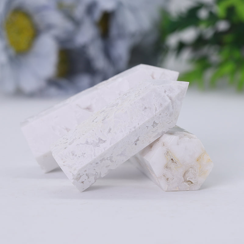 White Druzy Crystal Tower 2.5-4.5 Inch Healing Point