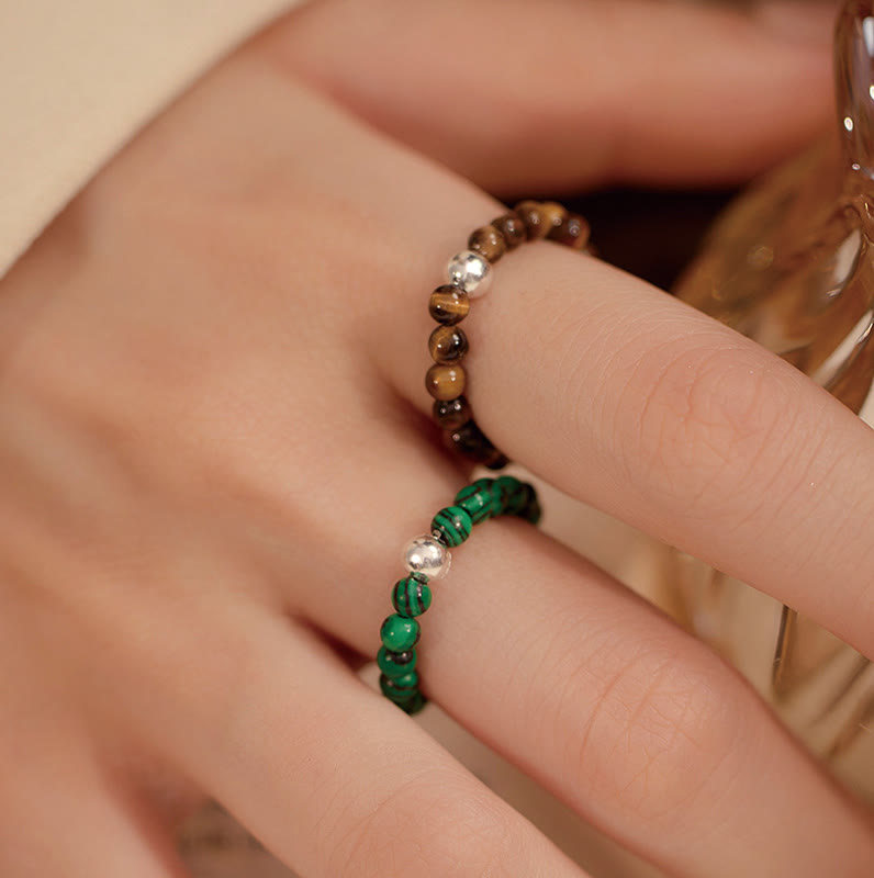 Bague de bénédiction en jade blanc et onyx noir