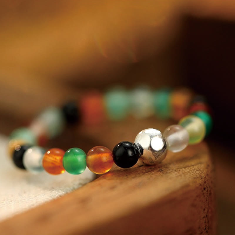Bague de bénédiction en jade blanc et onyx noir