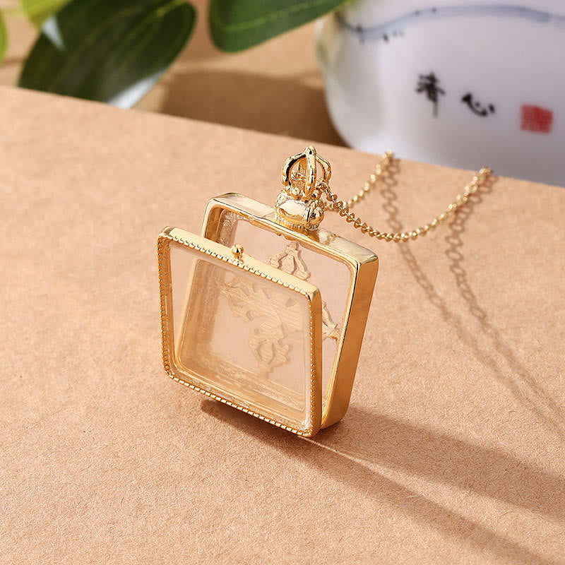 Collier Double Dorje en Jade Blanc pour la Protection et la Chance