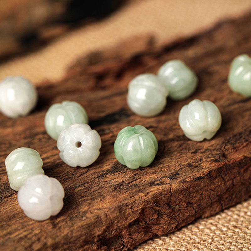 Bracelet de perles de citrouille en jade blanc avec boucle de paix pour la protection