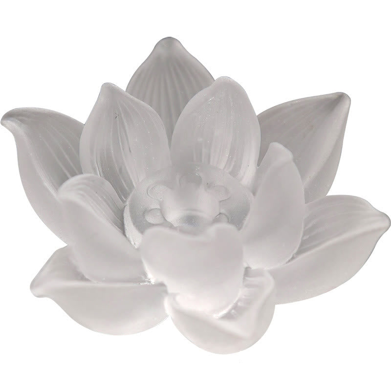 Brûleur d'encens en cristal Liuli Lotus blanc pour la méditation